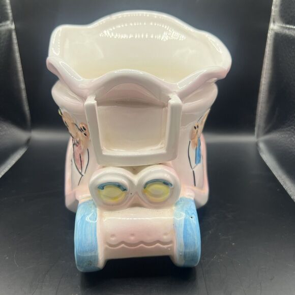 Vintage My Neil Nursery Planter Bassinet Music Box Rock a Bye Baby Pink Blue Car - Picture 9 of 16